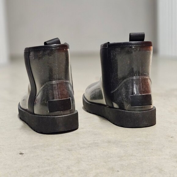 Transparent Waterproof Ankle Boots With Non-Slip Soles Sleek Black Finish Durabl - Picture 4 of 13